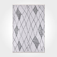 Geometric Area Rug – Washable Non Slip Chenille Cotton Rug for Living Room