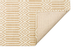 Cotton Kilim Rug – Beige Geometric Flatweave Carpet | Non Slip, Easy Clean
