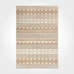Digital Print Area Rug - Geometric Chenille Cotton Rug | Washable Non Slip Carpet