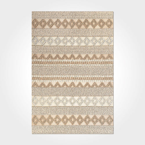 Digital Print Area Rug - Geometric Chenille Cotton Rug | Washable Non Slip Carpet