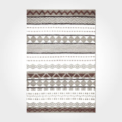 Digital Print Area Rug – Washable Non Slip Geometric Chenille Cotton Rug