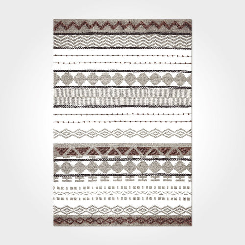 Digital Print Area Rug – Washable Non Slip Geometric Chenille Cotton Rug