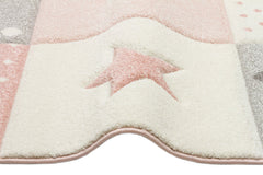 Kids Geometric Rug – Grey Figured Flatweave Non Slip Children Area Rug