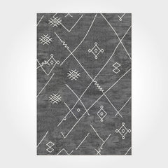 Geometric Area Rug - Washable Non Slip Chenille Cotton Rug for Living Room