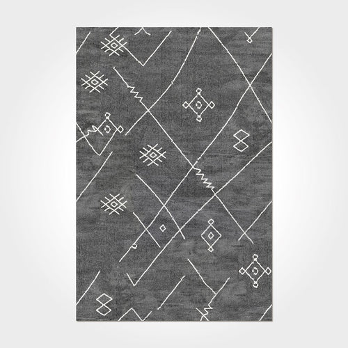 Geometric Area Rug - Washable Non Slip Chenille Cotton Rug for Living Room