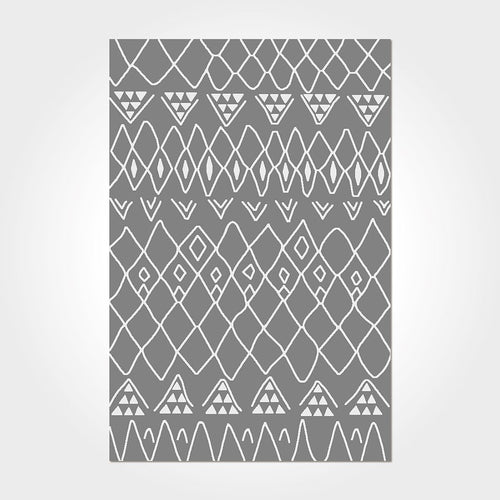 Grey Geometric Area Rug – Washable Non Slip Chenille Cotton Carpet With Modern Pattern