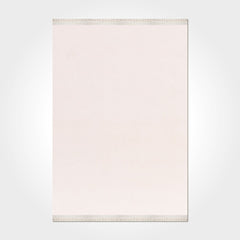 Modern Chenille Carpet - Cream Area Rug | Washable Non Slip Polyester Cotton Yarn