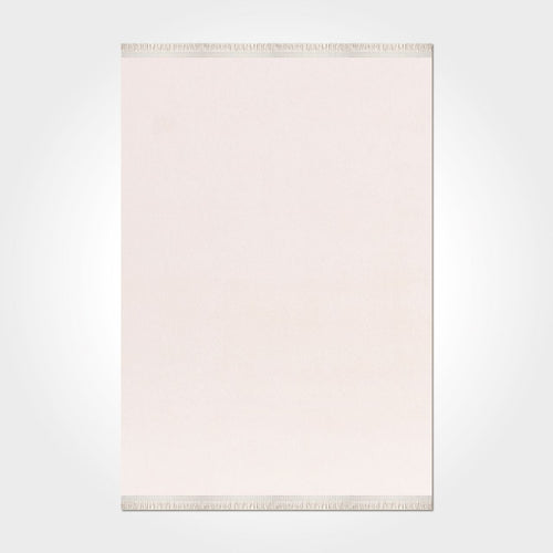 Modern Chenille Carpet - Cream Area Rug | Washable Non Slip Polyester Cotton Yarn