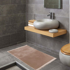 Modern Chenille Area Rug - Washable Non Slip Light Brown 20mm Pile Carpet