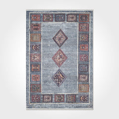 Geometric Area Rug - Washable Non Slip Chenille Cotton Rug for Living Room