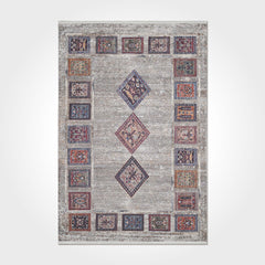 Geometric Area Rug – Washable Non Slip Chenille Cotton Rug for Living Room