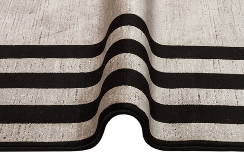 Grey Viscose Area Rug - Classic Machine Made Rug with Soft Texture Carpet