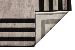 Grey Viscose Area Rug - Classic Machine Made Rug with Soft Texture Carpet
