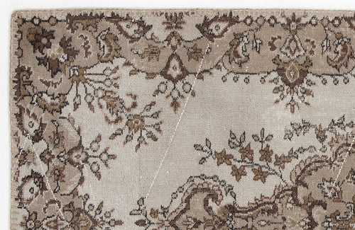 Atina Beige Vintage Wool Handmade Area Rug 3'10" x 6'9"