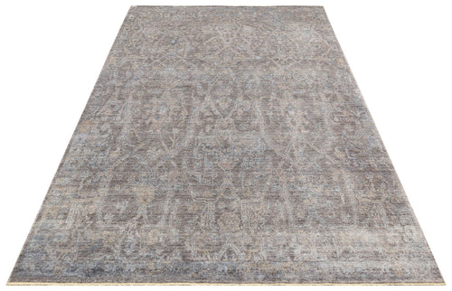 Ushak Grey Rug – Handmade Flatweave Rug | Overdyed Classic Grey Carpet, Anti Slip