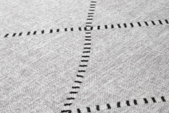 Grey Geometric Area Rug – Washable Cotton Chenille Carpet by Pia Monte