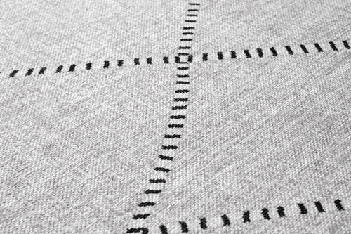 Grey Geometric Area Rug – Washable Cotton Chenille Carpet by Pia Monte