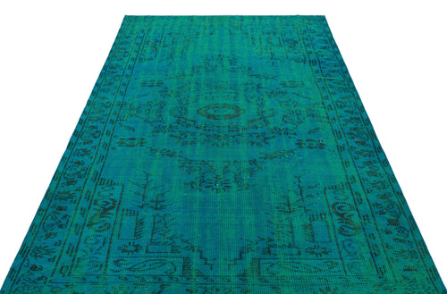 Atina Turquoise Vintage Wool Handmade Area Rug 5'1" x 7'10"