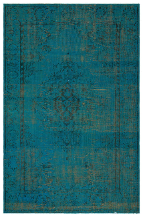 Atina Turquoise Vintage Wool Handmade Area Rug 5'9" x 8'10"
