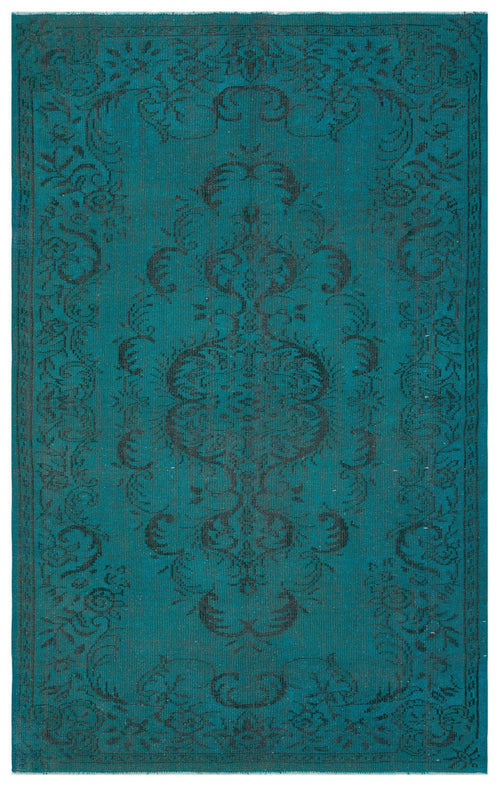 Atina Turquoise Vintage Wool Handmade Area Rug 5'8" x 9'0"