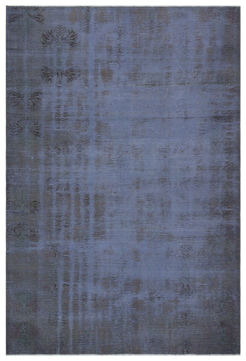 Atina Blue Vintage Wool Handmade Area Rug 6'0" x 8'9"