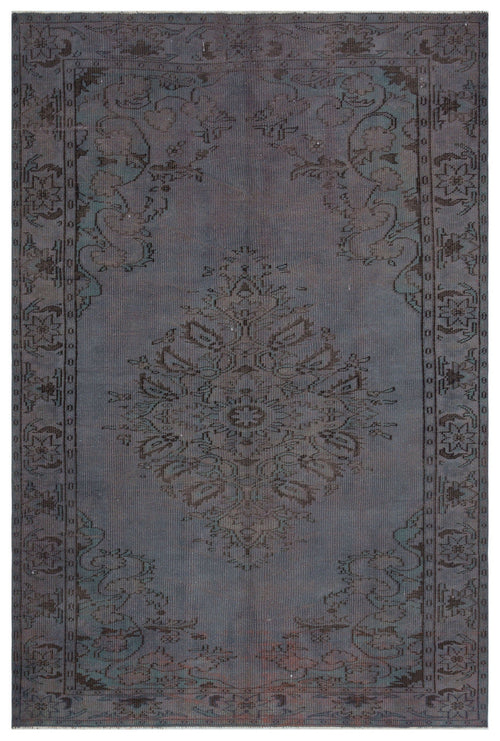 Atina Grey Vintage Wool Handmade Area Rug 6'2" x 9'1"