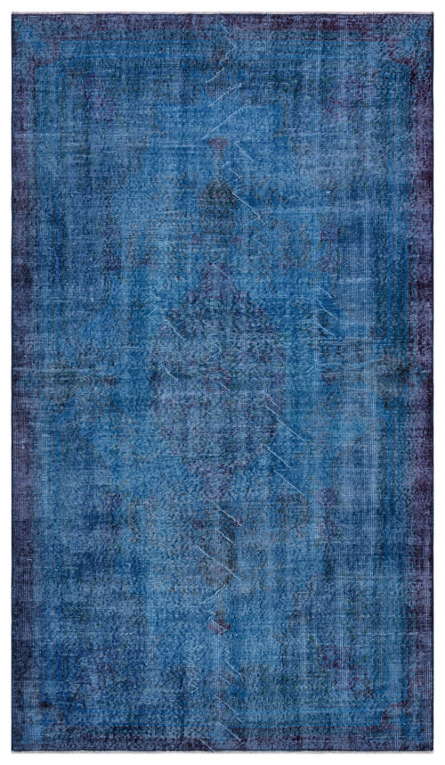 Atina Blue Vintage Wool Handmade Area Rug 4'9" x 8'5"