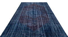 Atina Navy Vintage Wool Handmade Area Rug 6'9" x 9'7"