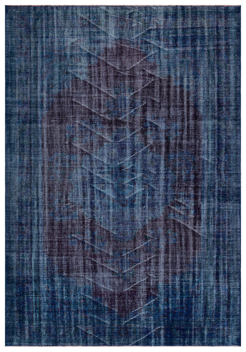 Atina Navy Vintage Wool Handmade Area Rug 6'9" x 9'7"