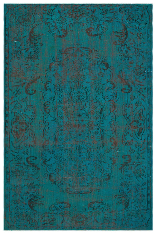 Atina Turquoise Vintage Wool Handmade Area Rug 5'9" x 8'11"