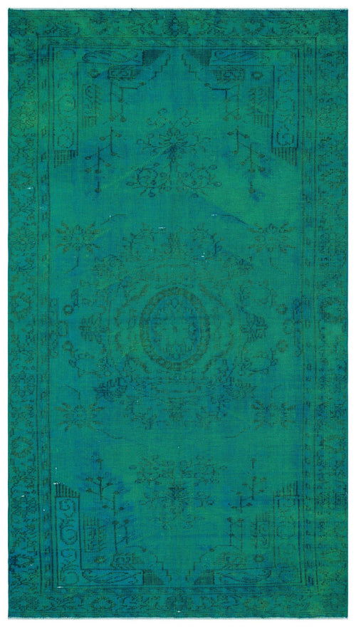 Atina Turquoise Vintage Wool Handmade Area Rug 5'6" x 9'6"