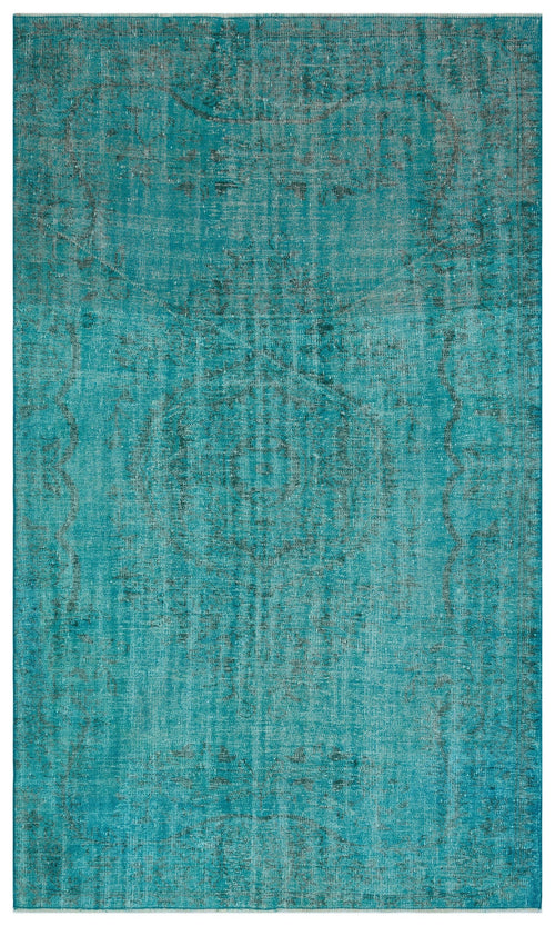 Atina Turquoise Vintage Wool Handmade Area Rug 5'10" x 9'8"
