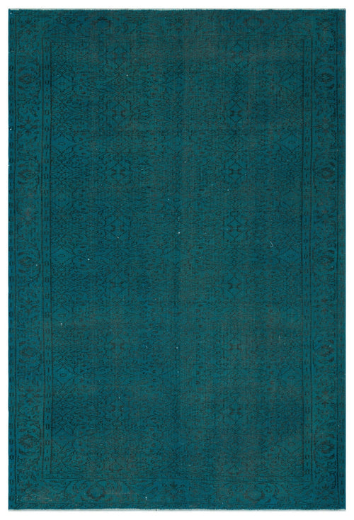 Atina Turquoise Vintage Wool Handmade Area Rug 6'3" x 9'2"
