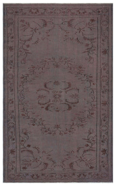 Atina Burgundy Vintage Wool Handmade Area Rug 5'0" x 8'1"