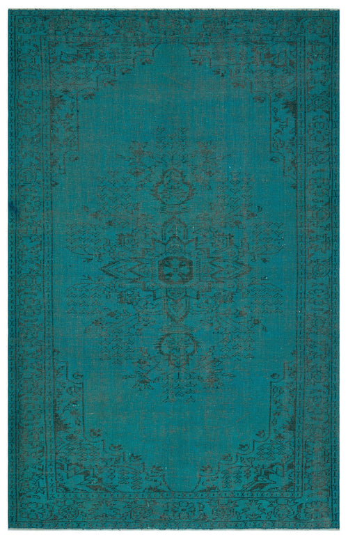 Atina Turquoise Vintage Wool Handmade Area Rug 5'6" x 9'10"