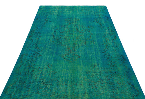 Atina Turquoise Vintage Wool Handmade Area Rug 5'0" x 8'4"
