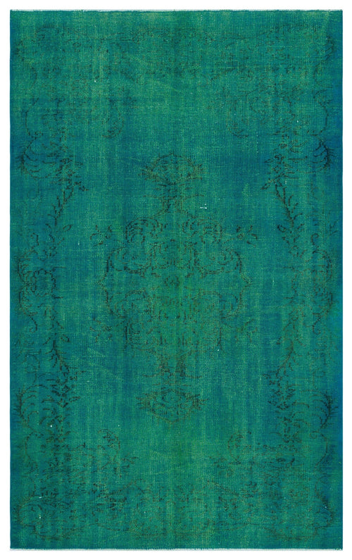 Atina Turquoise Vintage Wool Handmade Area Rug 5'0" x 8'4"