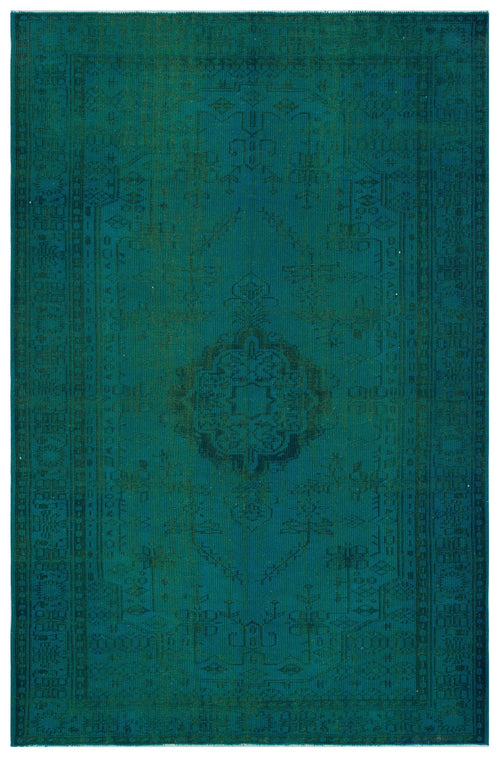 Atina Turquoise Vintage Wool Handmade Area Rug 6'2" x 9'5"