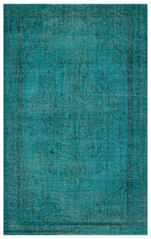 Atina Turquoise Vintage Wool Handmade Area Rug 6'2" x 8'10"
