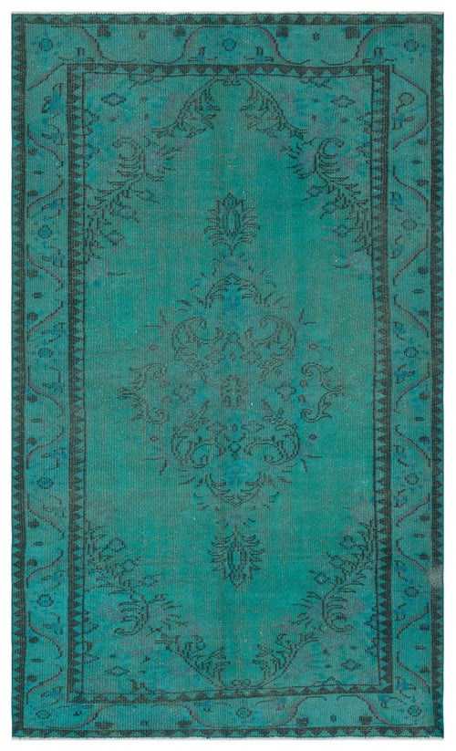 Atina Turquoise Vintage Wool Handmade Area Rug 4'9" x 7'9"