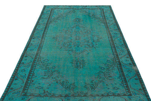 Atina Turquoise Vintage Wool Handmade Area Rug 4'9" x 7'9"
