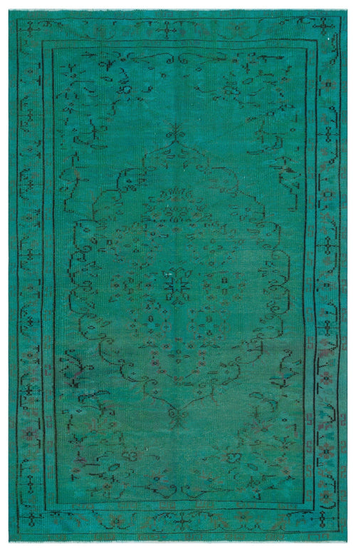 Atina Turquoise Vintage Wool Handmade Area Rug 5'1" x 7'11"