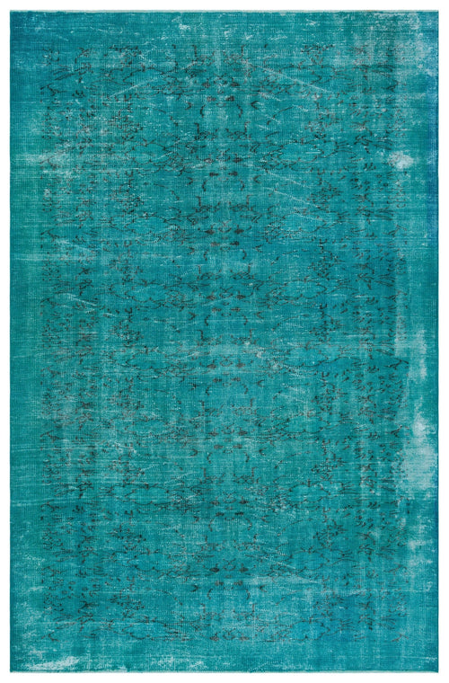 Atina Turquoise Vintage Wool Handmade Area Rug 6'1" x 9'6"