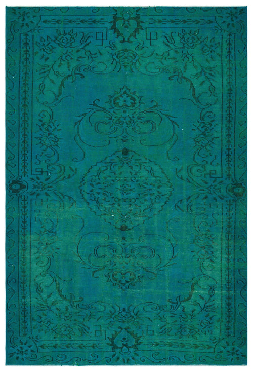 Atina Turquoise Vintage Wool Handmade Area Rug 5'10" x 8'5"