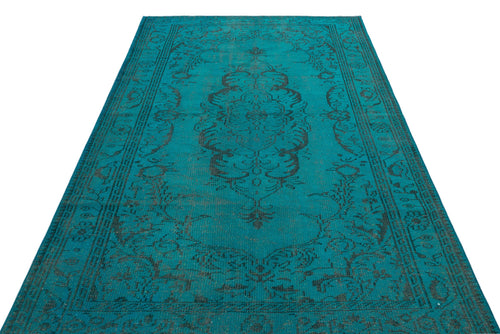 Atina Turquoise Vintage Wool Handmade Area Rug 5'1" x 8'8"