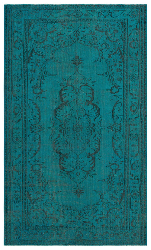 Atina Turquoise Vintage Wool Handmade Area Rug 5'1" x 8'8"