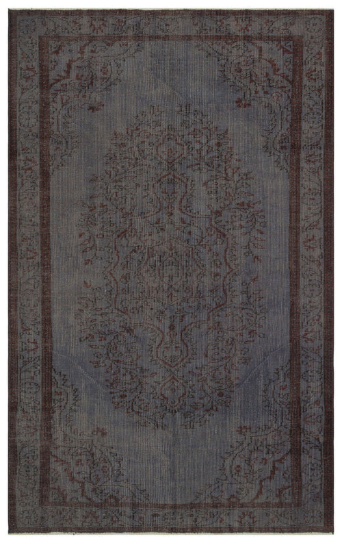 Atina Grey Vintage Wool Handmade Area Rug 5'3" x 8'10"