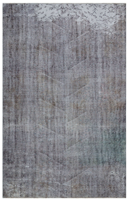 Atina Grey Vintage Wool Handmade Area Rug 6'2" x 9'7"