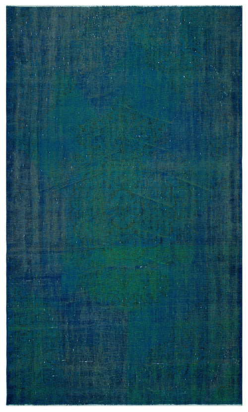 Atina Turquoise Vintage Wool Handmade Area Rug 5'5" x 9'0"