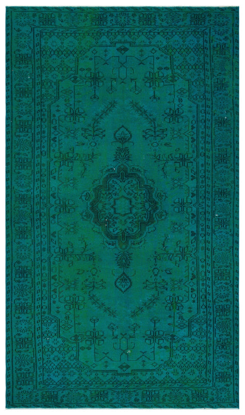 Atina Turquoise Vintage Wool Handmade Area Rug 5'8" x 9'9"